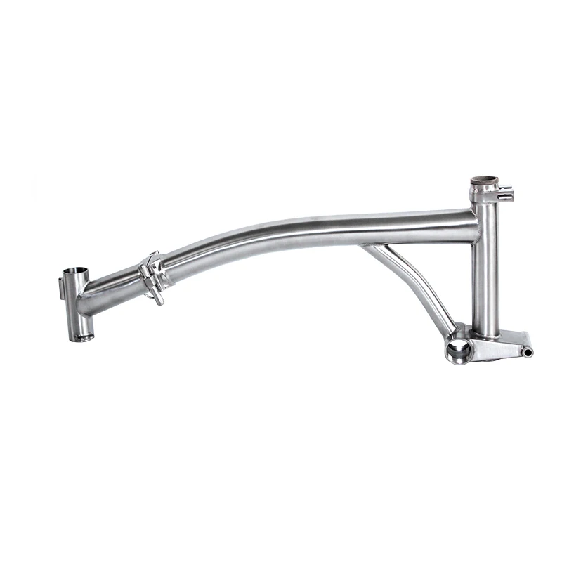 Titanium Color Frame TWTOPSE, 1,4 кг, титановая рама для складного велосипеда Brompton, 16 дюймов, легкие детали с ЧПУ, TI3AL2.5V, титан, размер - Цвет: Titanium Color Frame