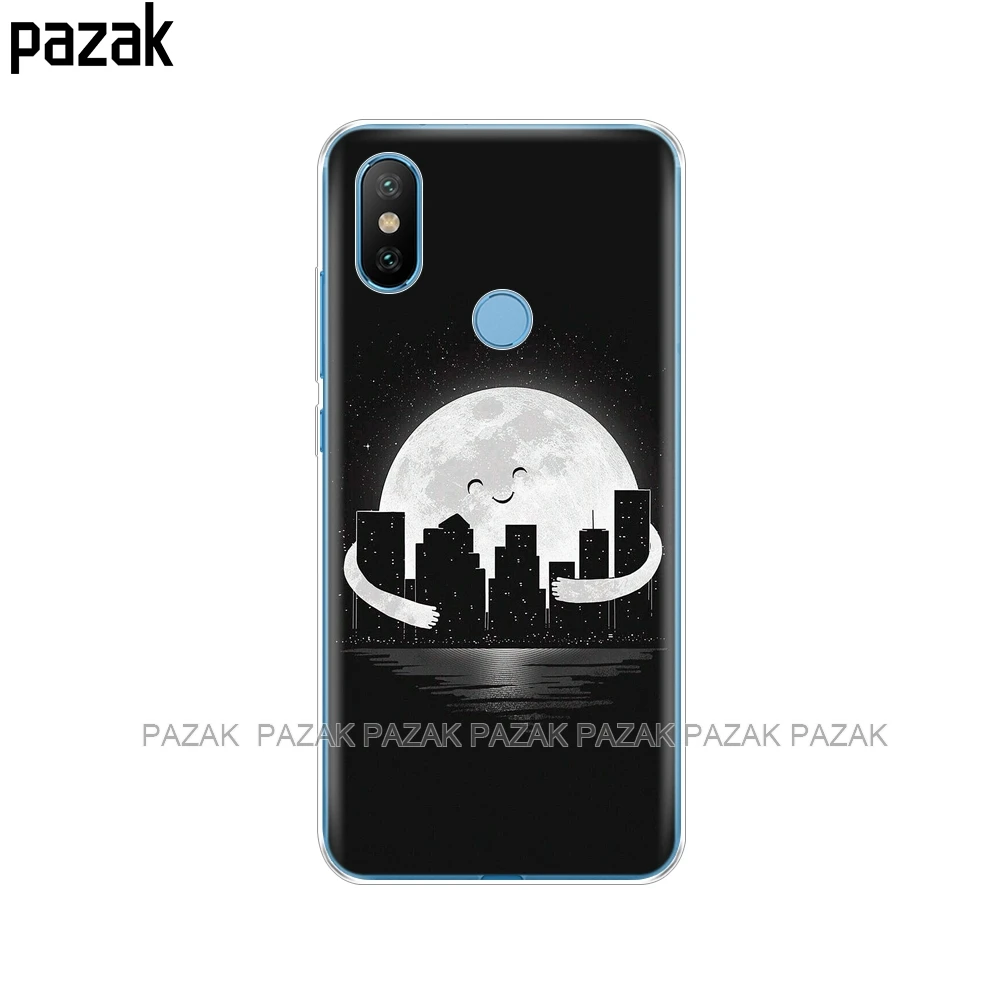 Силиконовый чехол для Xiaomi Mi 8 8SE A1 A2 5 5S 5X 6 Mi5 MI6 NOTE 3 MAX Mix 2 2S звездное небо Луна