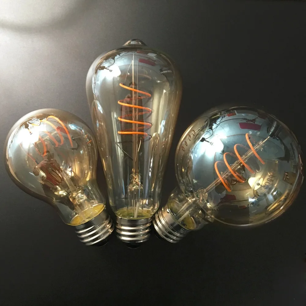 Светодиодная лампа Эдисона в стиле ретро с тонированным стеклом 4 шт. | Лампы и