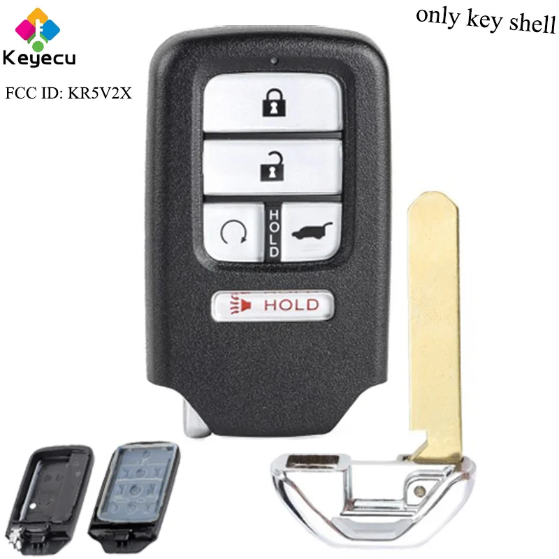 KEYECU Replacement Smart Remote Control Car Key Shell Case - 4 1/ 5 Buttons FOB for Honda Pilot 2016 2017 2018 FCC ID: KR5V2X | Автомобили