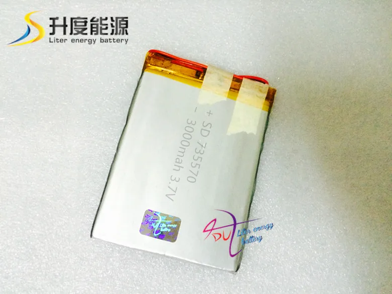 

SD Factory directly supplier 3.7v li-polymer 735570P 3000mAh tablet battery 3.7v