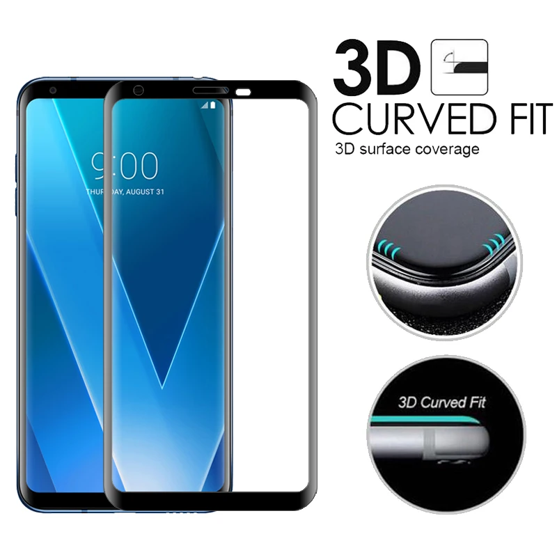 Закаленное стекло для LG Velvet V30 V30S V35 V40 V50 V50S G8X G8 G7 Plus ThinQ 5G|Защитные стёкла и плёнки