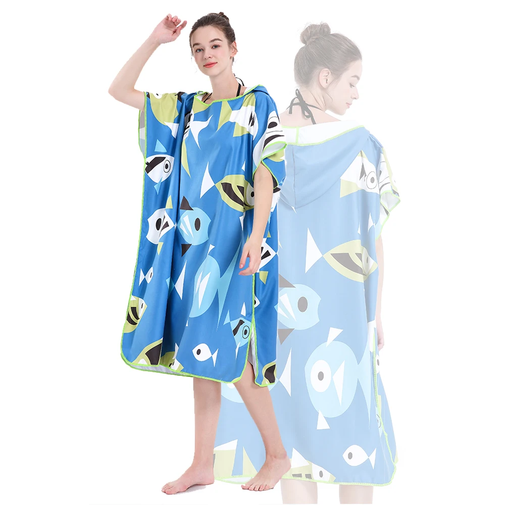 Волшебное пончо Zipsoft для серфинга разноцветное пляжное полотенце с капюшоном