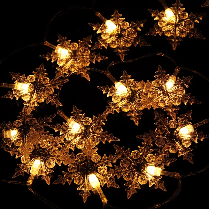СВЕТОДИОДНАЯ Гирлянда в виде снежинок 10 м 110 220 В|christmas decorations for|light snowflakesfairy lights |