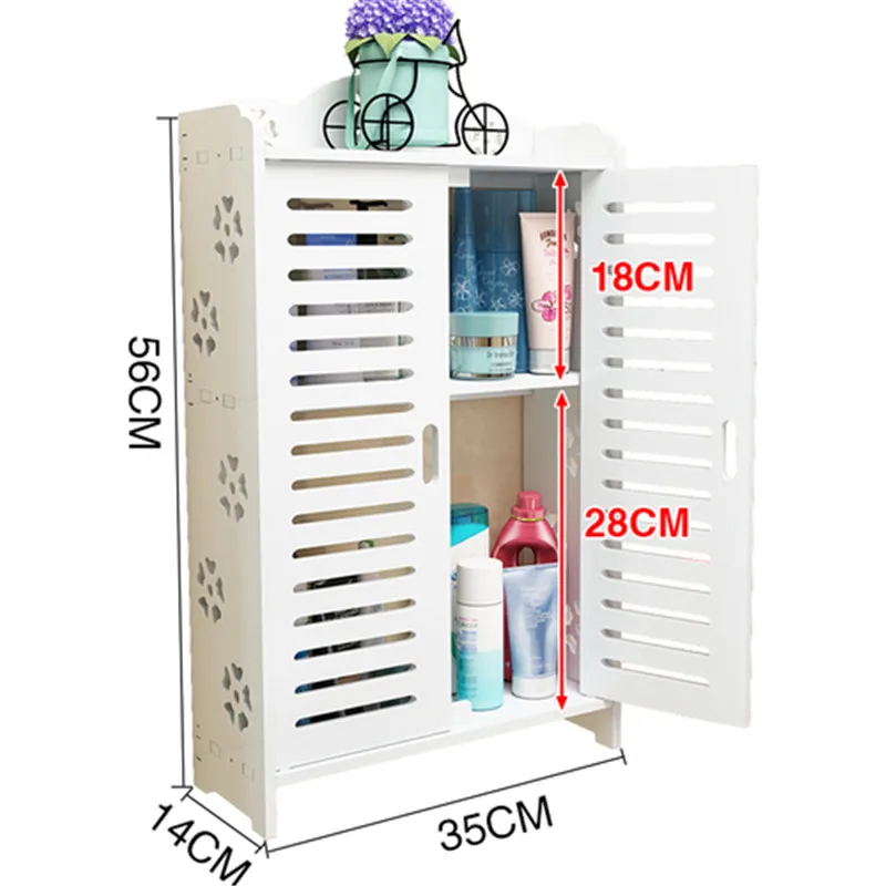 

White wood Bathroom Shelve Rack Toilet Storage Rack Hairdryer Rack Toilet Toiletries Storage Cabinet Waterproof Without Punching