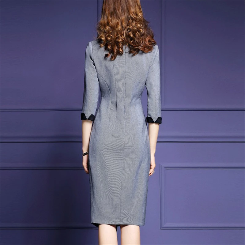 BabYoung женское офисное платье Элегантное 2017 винтажное с вышивкой ткань тонкая