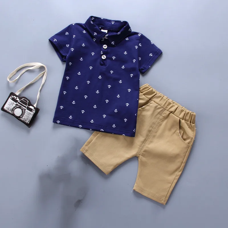 Модный комплект одежды для мальчиков детское Летнее поло детская одежда в