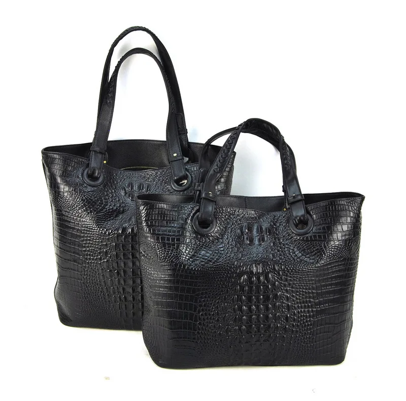Женская сумка-тоут из натуральной кожи сумка для покупок крокодиловой