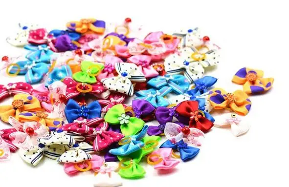 Триммер для стрижки волос аксессуары 50 шт./лот собака Уход Луки Собака цветочные