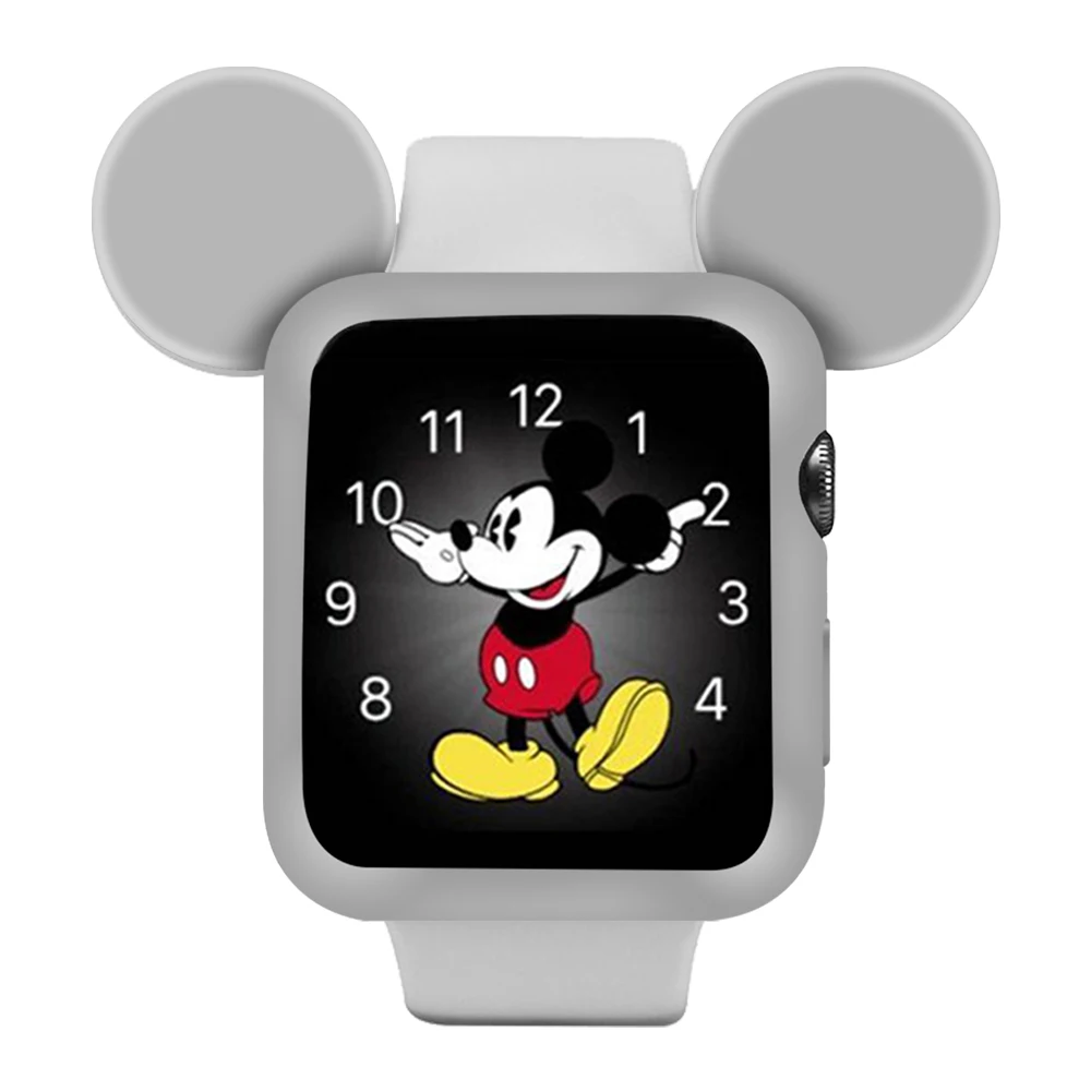 Новая детская пижама с Микки Маусом из силикона для наручных часов Apple Watch корпус