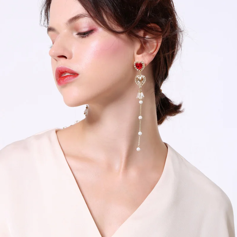 Корейские модные длинные висячие серьги с имитацией жемчуга для женщин капли
