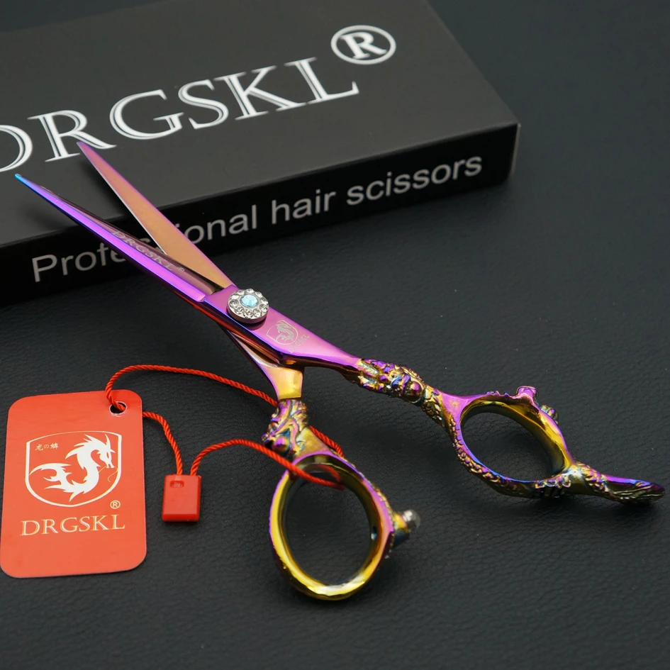 

DRGSKL senior barber hair scissors bearing screw 5.5 inch professional hairdressing scissors dragon handle hair cut scissors