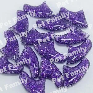 GLITTER VIOLET Новое поступление, 100 шт./лот, блестящие цветные колпачки для ногтей в виде кошки, мягкий защитный наконечник для когтей, блестящие цветные колпачки для ногтей с бесплатным клеем - Цвет: GLITTER VIOLET