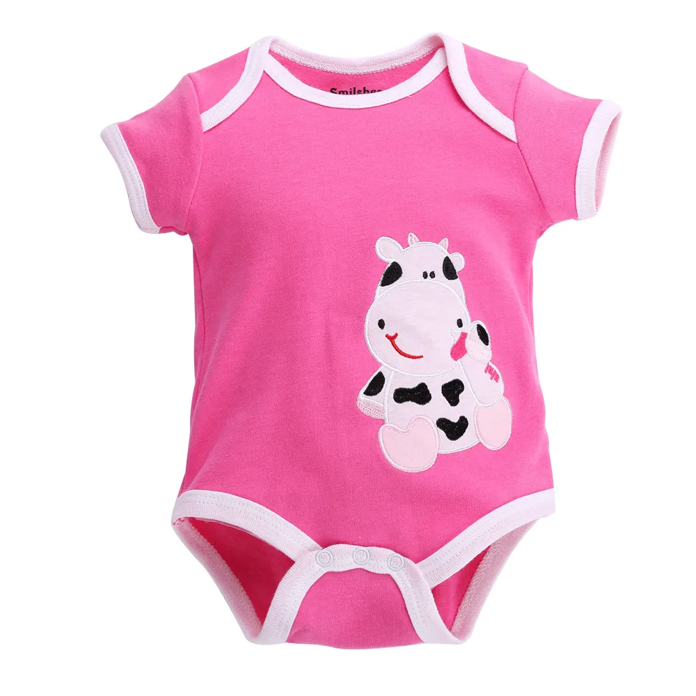 100% хлопковая одежда для новорожденных милые детские комбинезоны с коровой
