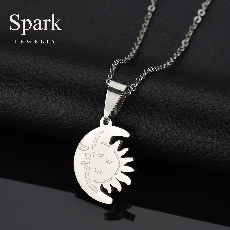 Новое поступление модное ожерелье Луна подвеска в виде солнца золото и сталь из