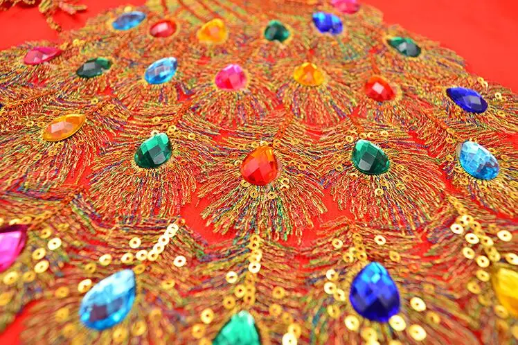 2017 винтажные золотые патчи с вышивкой в виде феникса цветные со стразами для