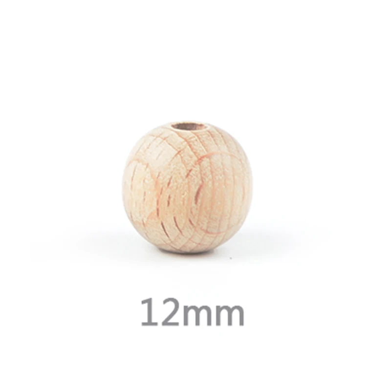 12mm LOFCA 12/15/20 mm Wooden Beads 30pcs/lot Natural Wood Beads DIY Jewelry Making Baby Toys Wooden Beads Jewelry Wholesale - Цвет: 12mm