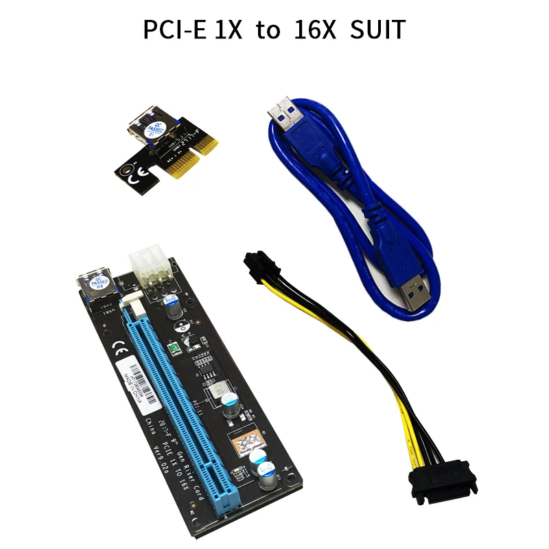 

Плата адаптера PCI-E от 1X до 16X, 4 в 1, набор для B250 H81 адаптер материнской платы до BTC машины