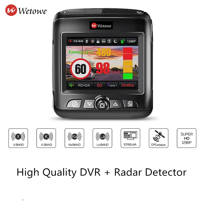 Wetowe 2 в 1 радар Dvr Автомобильный детектор 9G объектив Автомобильная камера Анти
