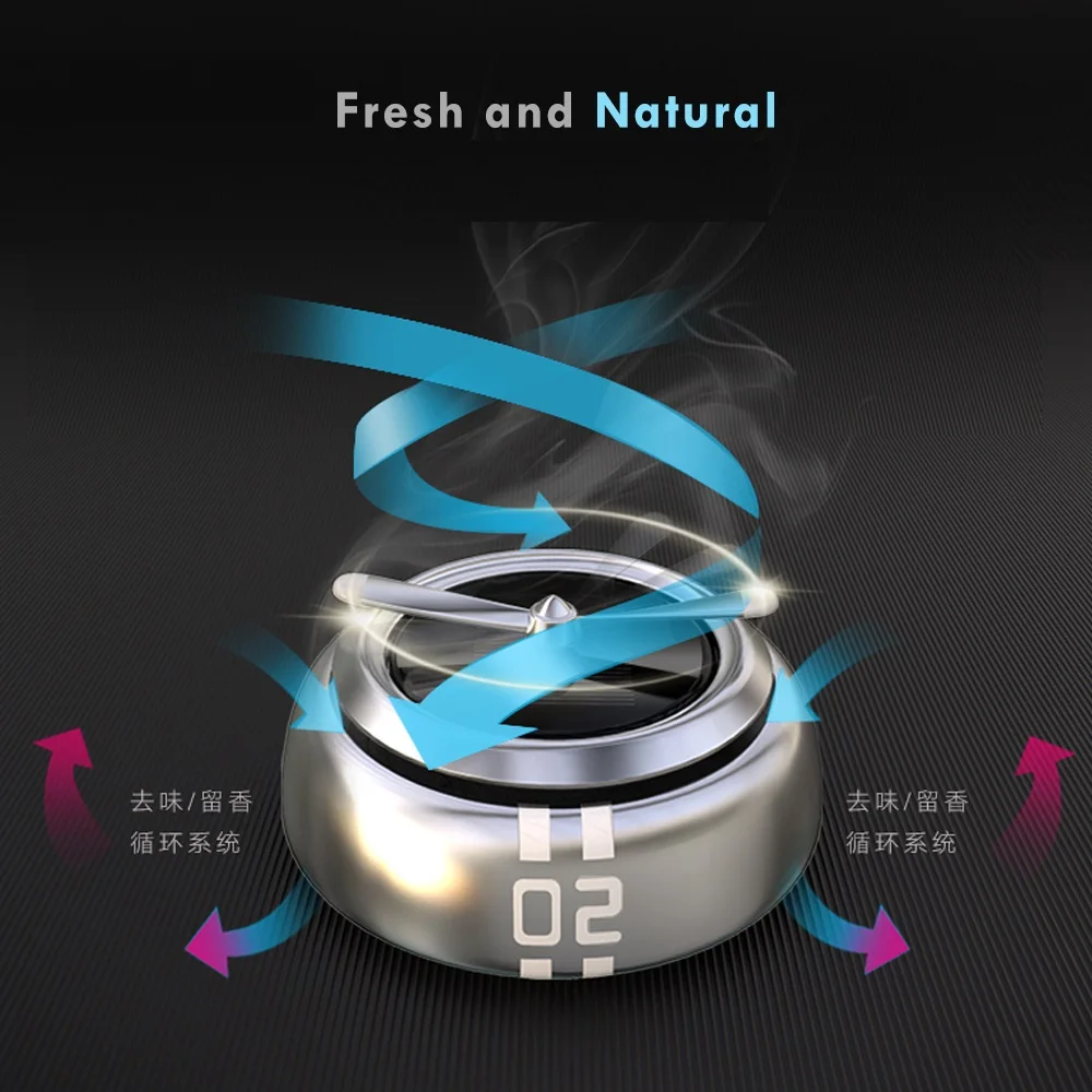 2019 New Car Air Freshener Solar Energy Perfume Ornaments Rotating aromatherapy Fresh Aromatherapy Fragrance Alloy AutoAccessory |