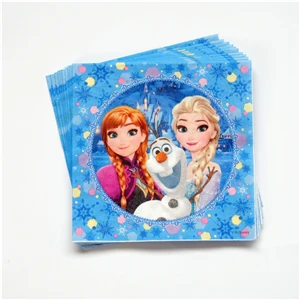 Дисней Холодное сердце принцесса Анна Эльза дети день рождения украшения набор вечерние принадлежности баннер на тарелке, чашке шляпа соломенная Лут мешок вилка - Цвет: Napkins  10pcs