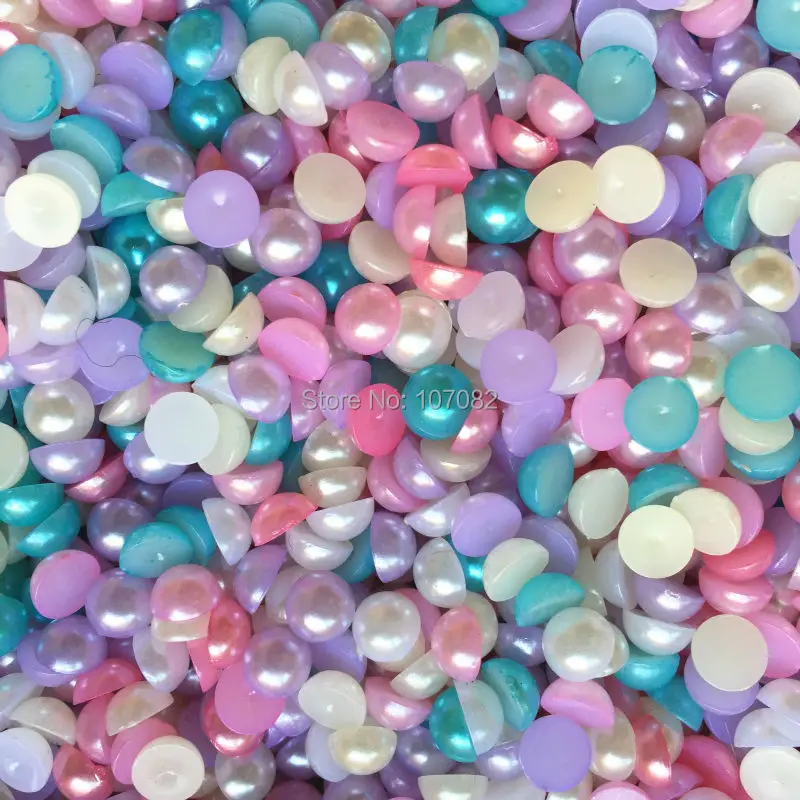 

1000pcs 6mm Pastel Mix Half Round Shape Flatbacks Pearl Diy Cabochons Crafts Confetti Embellishments Scrapbooking Cardmaking