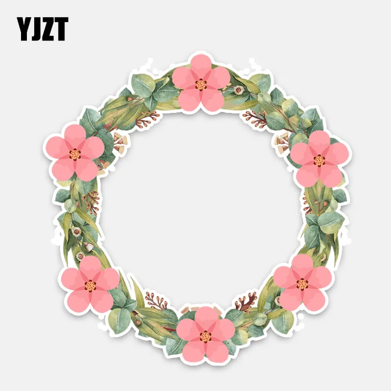 

YJZT 15.6*15.9CM Pretty Flowers Decor Car Stickers High Quality Decals 11A1132