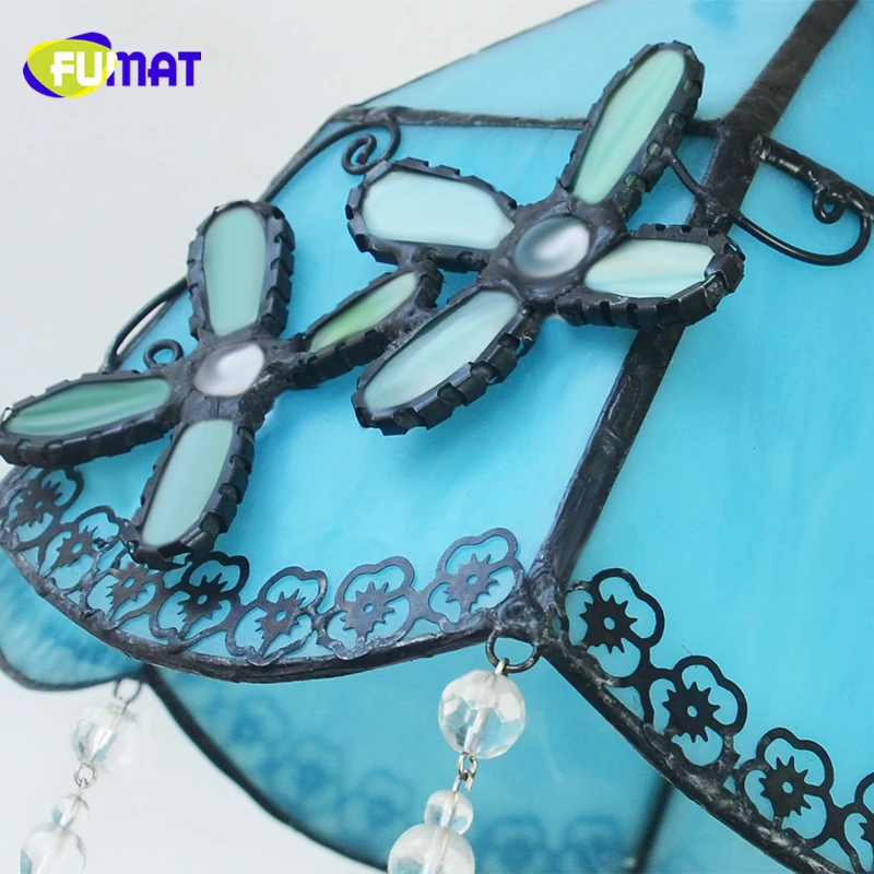 FUMAT Tiffany Европейский стиль синий оттенок подвесные светильники светодиодная