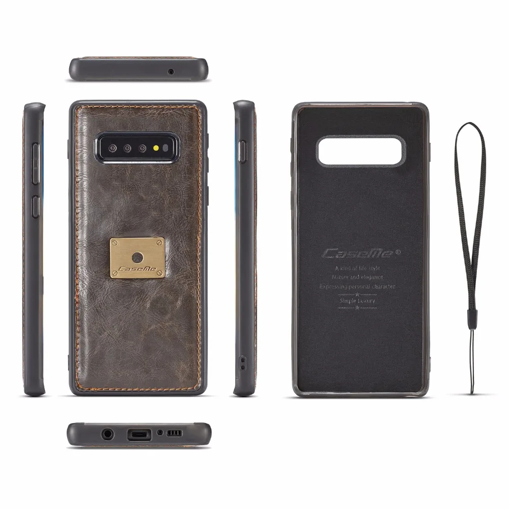 Чехол Me, чехол для samsung Galaxy S10 Plus, Ретро стиль, натуральная кожа, Магнитный съемный чехол-кошелек, чехол для samsung S10/S10e, чехол