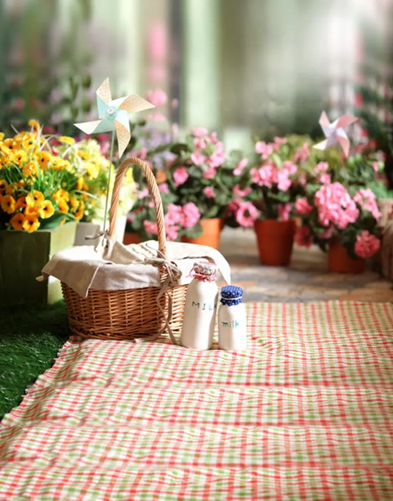 

5x7ft Flowers Picnic Photography Backdrops Photo Props Studio Background
