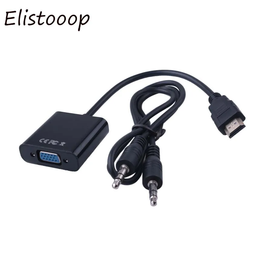 Адаптер HDMI-совместимый с разъемом VGA для видеокамер HD TV мониторов ТВ XBOX 360 PS3 3 5 мм