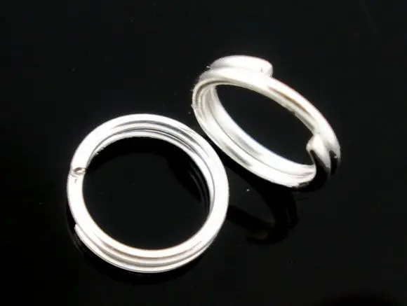 

DoreenBeads Retail 300 PCs Silver color Double Loops Open Jump Rings 10mm Dia.Findings