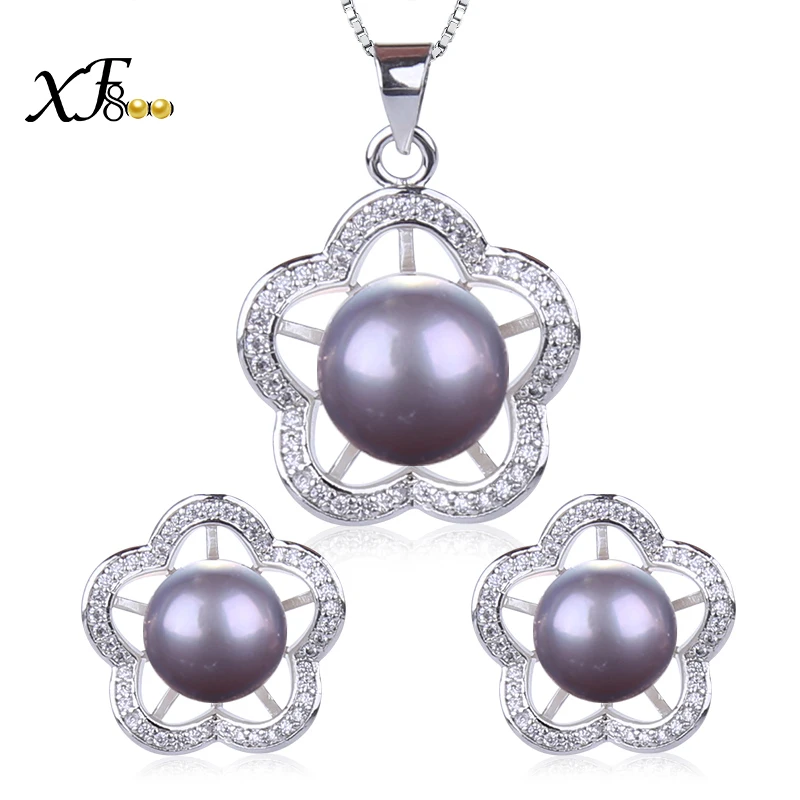 [XF800] набор украшений из натурального жемчуга ожерелье с подвеской пресноводного