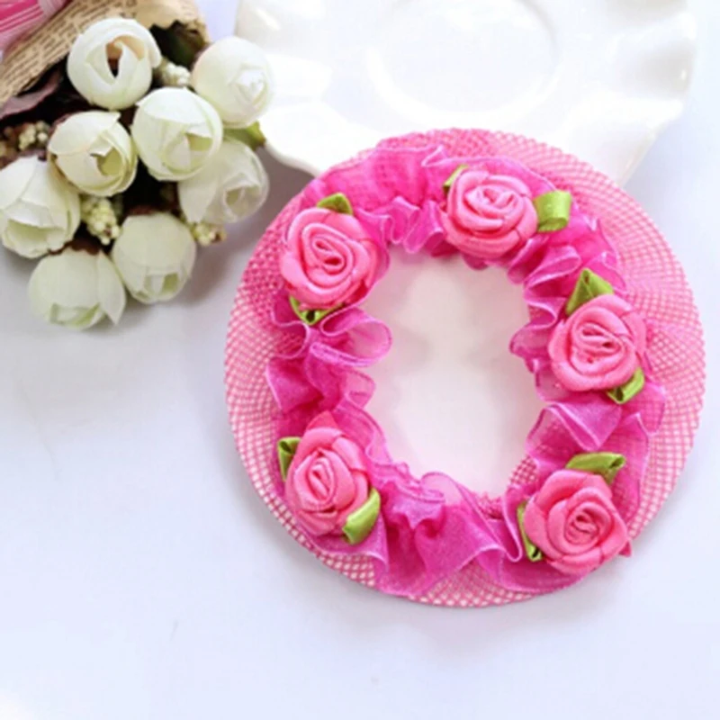 5 цветов в наличии Цветочная пучка сетка для волос девочек детская накидка Одежда