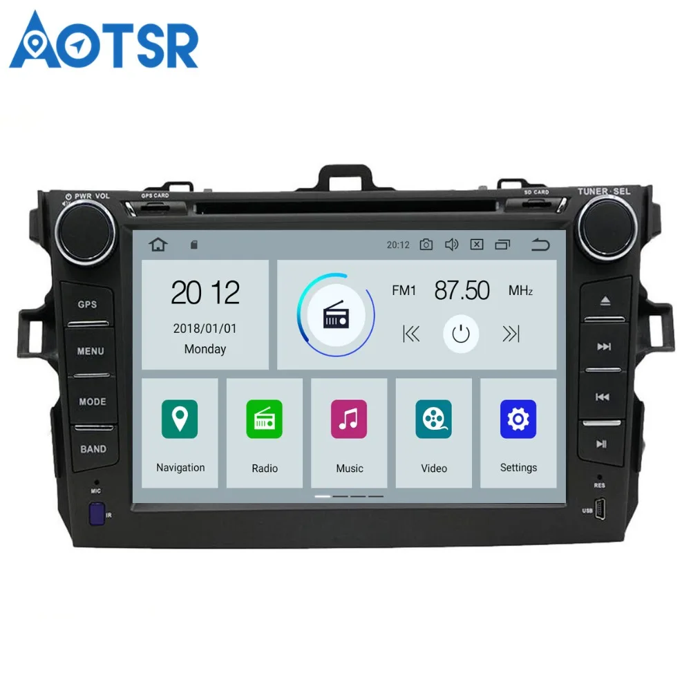 Автомобильный DVD плеер Aotsr Android 9 0 GPS навигация для Toyota Corolla 2007 2013 мультимедийный