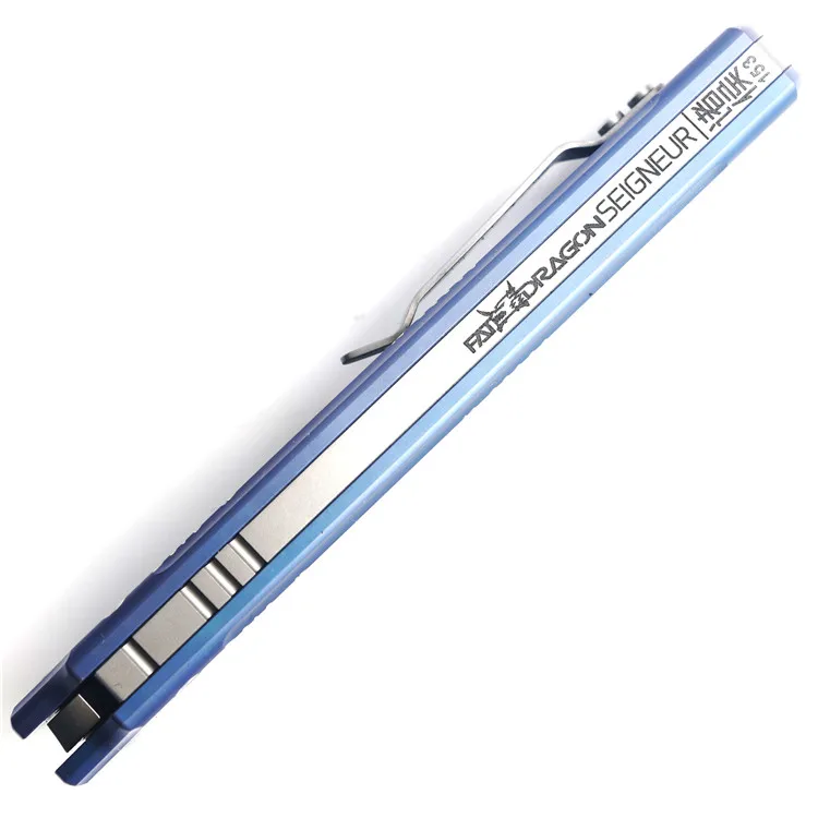 FATDRAGON SEIGNEUR CPM-154/s35vn лезвие шарикоподшипник титановая ручка Флип складной Кемпинг Охота Карманный TC4 Фруктовый Нож EDC инструмент