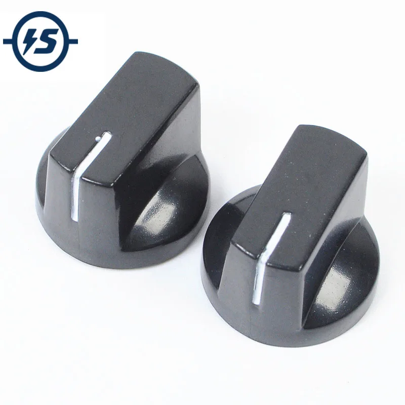 Шт. 5 шт. черный плоская головка потенциометра Ручка гитары пластик шапки