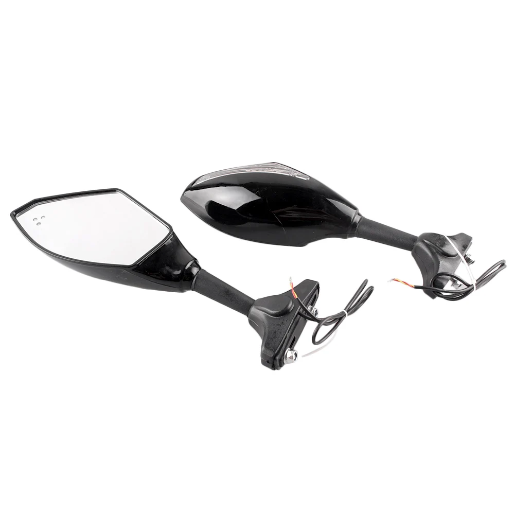 

1Pair Motorcycle Rear View Mirror with Amber LED Turn Signal Light Universal For Steer Bikes For Honda For Yamaha For Suzuki etc