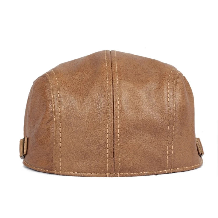 Мужская кепка из натуральной кожи Newsboy Кепка в стиле Гэтсби плоская для гольфа