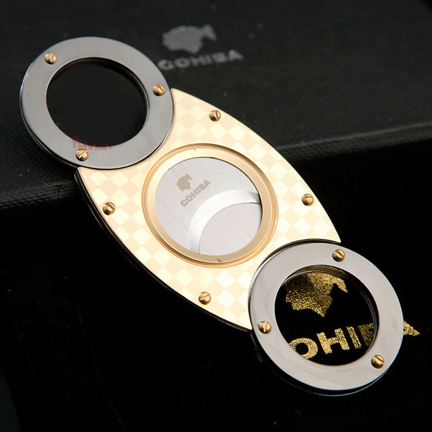 

Нож COHIBA 356HL из нержавеющей стали с двойными лезвиями и острым позолоченным покрытием