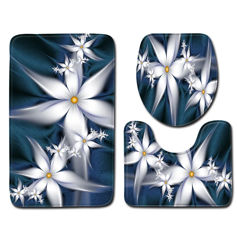 Flower 06 Zeegle 3D Цветочный ковер для ванной, Нескользящие коврики для ванной комнаты, впитывающие коврики для ванной, 3 шт., коврик для ванной комнаты, коврик для туалета, коврики для душевой комнаты - Цвет: Flower 06
