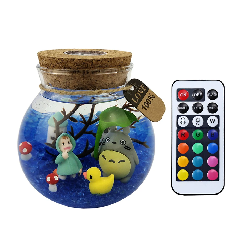 Thrisdar 3D Micro Landscape DIY Wish Bottle LED ночник морская мультяшная животная настольная лампа