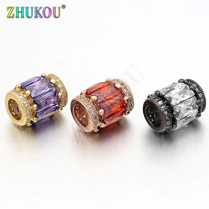 9*12mm Brass Cubic Zirconia Charms Beads DIY Women Necklace Pendant Jewelry Accessory Findings Hole:4.8mm Model: VZ95 | Украшения и