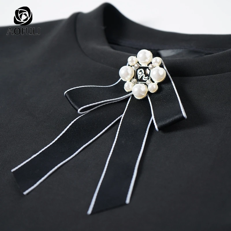 L/XL/4XL Классический женский черный Свитшот с длинным рукавом короткий топ