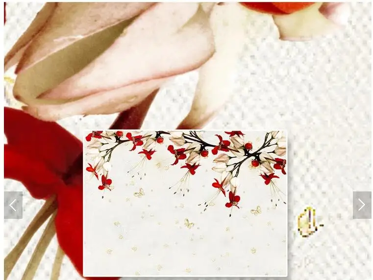 Пользовательские цветочные обои красный цветок винограда росписи для гостиной