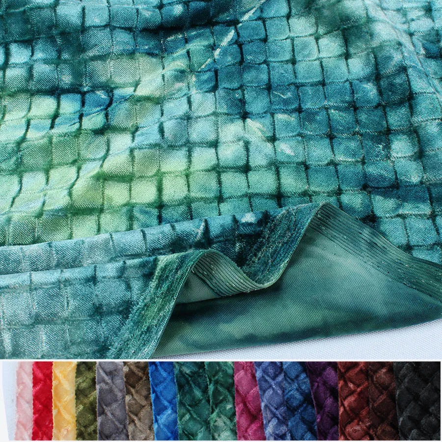 Ромбическая эластичная бархатная ткань высококачественный вязаный бархат для