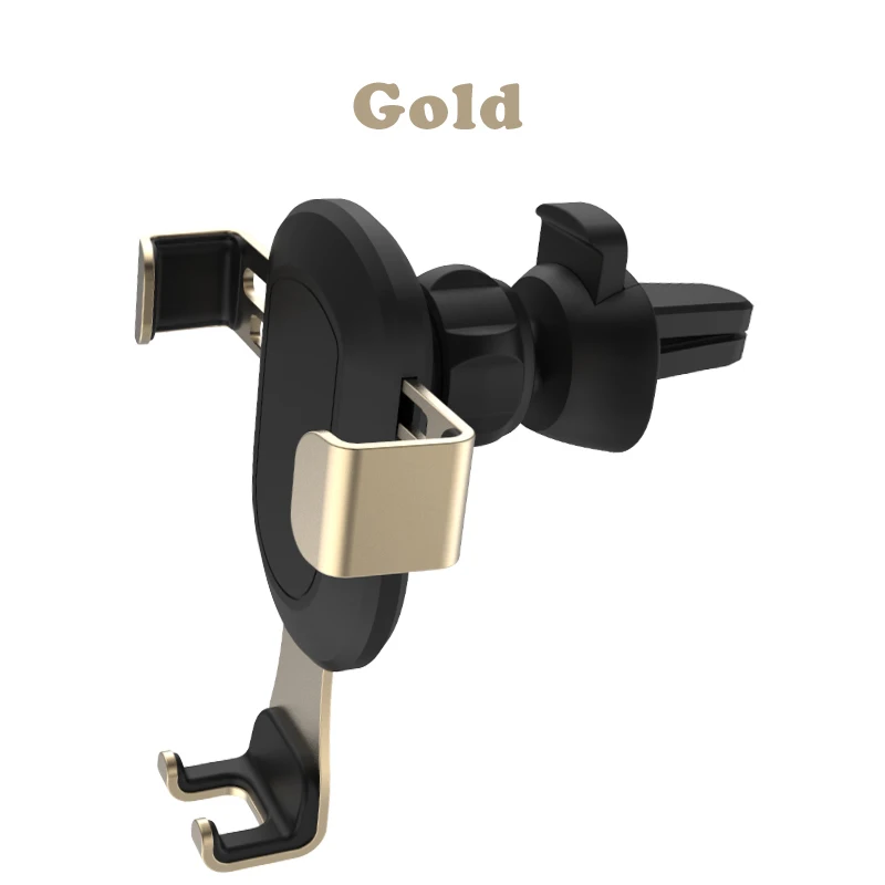 Автомобильный держатель для телефона Gourde для iphone 7 6 5s Air Vent Mount держатель для мобильного телефона для samsung Xiaomi Держатель Универсальная Подставка - Цвет: Gold