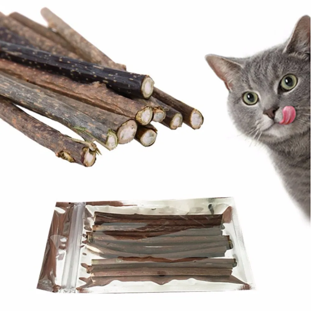 

10/15/20pcs Pure Natural Catnip Pet Cat Toy Molar Toothpaste Branch Cleaning Teeth Silvervine Cat Snacks Sticks Pet Supplies