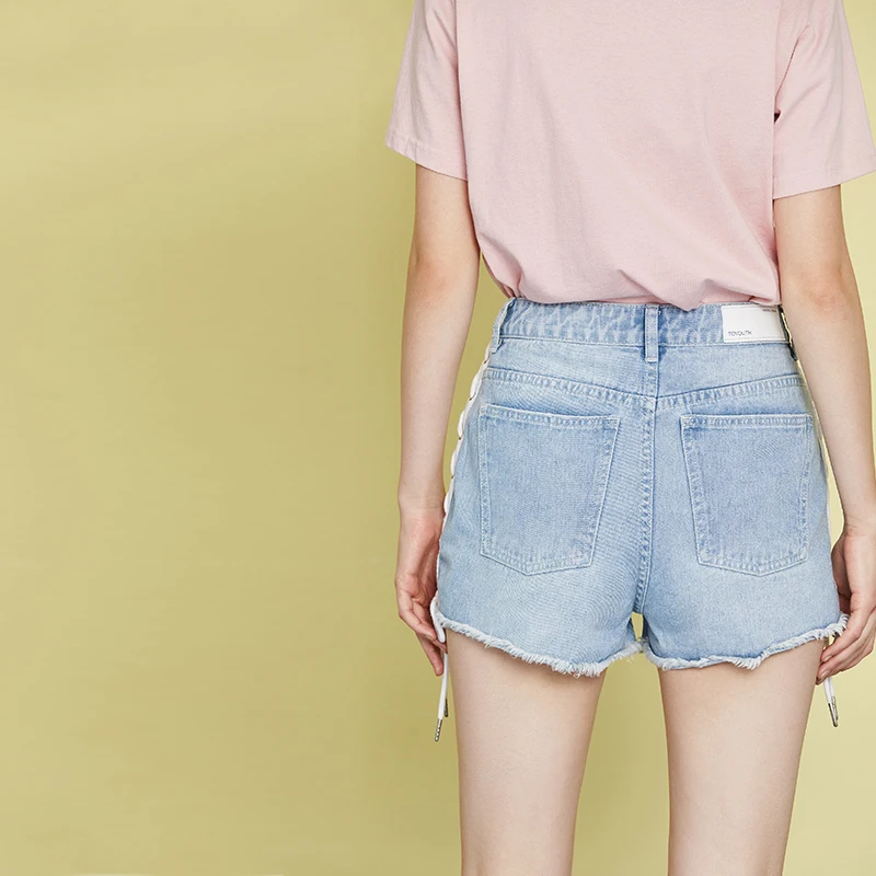 Toyouth Women Shorts Vintage Summer Denim Hole Slim Ripped Jeans Short Pants | Женская одежда
