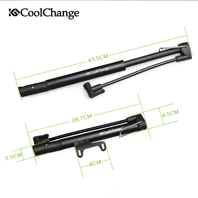 CoolChange Bicycle Pump Aluminum Alloy Mini Portable Light Air For Bike Tire Inflator Schrader Presta Valve Cycling | Спорт и